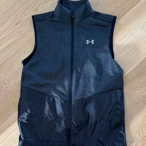 Under Armour Dark Gray And Black Cool Weather Zip-Up Vest